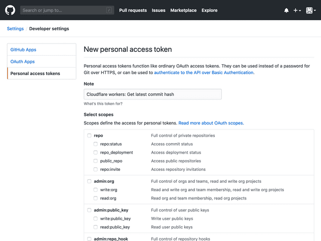 github new personal access token